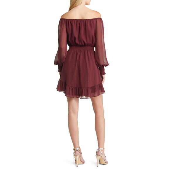 Charles Henry Womens size XL Metallic Off the Shoulder Long Sleeve Mini Dress - Picture 2 of 15